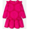 Girl Dress, with roSette print Pink/Multicolour - Dresses - 1 - thumbnail