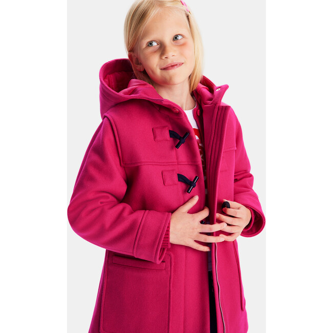 Girl Wool Duffle-Coat, Grenadine Pink - Coats - 5