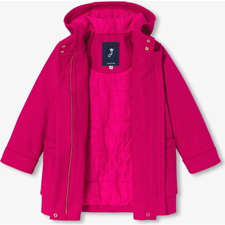 Girl Wool Duffle-Coat, Grenadine Pink Jacadi Paris Outerwear