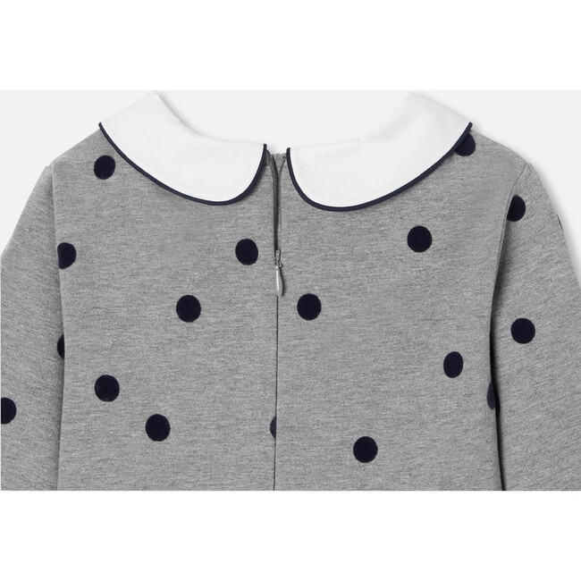 Girl polka dot Dress, Dark grey - Dresses - 4