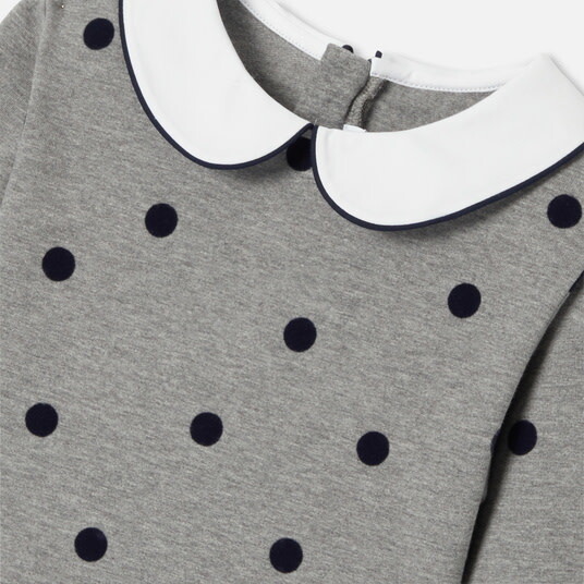 Girl polka dot Dress, Dark grey - Dresses - 5