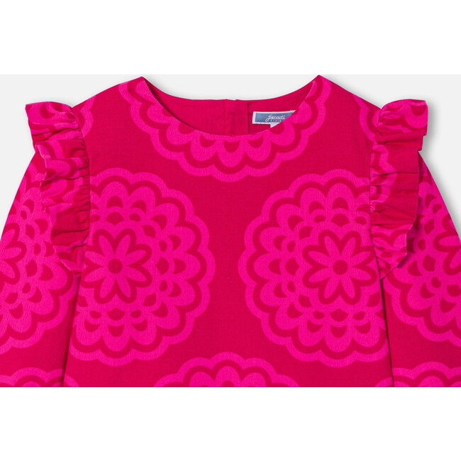 Girl Dress, with roSette print Pink/Multicolour - Dresses - 3