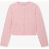 Girl Cardigan, Heather Pink - Cardigans - 1 - thumbnail