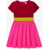 Girl Colorblock Dress, Pink/Multicolour - Dresses - 1 - thumbnail