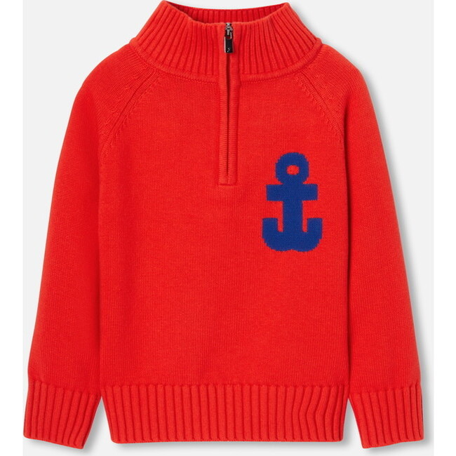 Boy Trucker Sweater, Bright Red