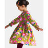 Girl Dress, in Velvet milleraies Mustard/Multicolour - Dresses - 7