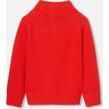 Boy Trucker Sweater, Bright Red - Sweaters - 2