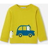 Fancy Intarsia Baby Boy Sweater, Mustard - Sweaters - 1 - thumbnail