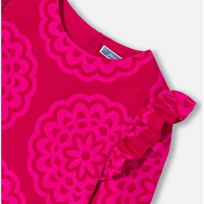 Girl Dress, with roSette print Pink/Multicolour - Dresses - 5