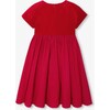 Girl Bi-Material Dress,  Red - Dresses - 2