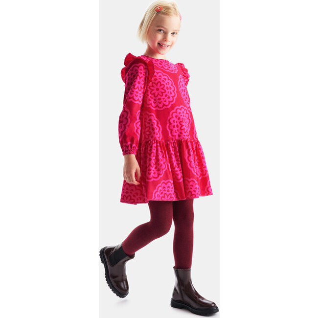 Girl Dress, with roSette print Pink/Multicolour - Dresses - 6