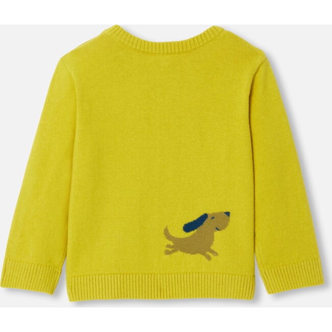 Fancy Intarsia Baby Boy Sweater, Mustard - Sweaters - 2