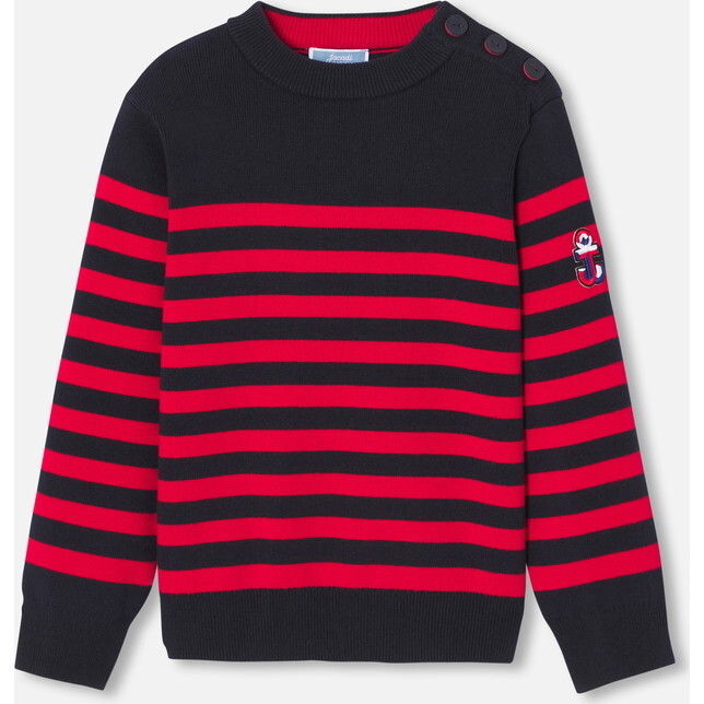 Child Sailor Sweater, Navy/Red