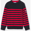 Child Sailor Sweater, Navy/Red - Sweaters - 1 - thumbnail