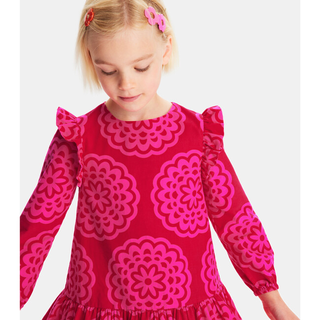 Girl Dress, with roSette print Pink/Multicolour - Dresses - 7