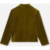 Girl Blazer in Smooth Velvet, Olive Green - Blazers - 2