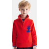 Boy Trucker Sweater, Bright Red - Sweaters - 6