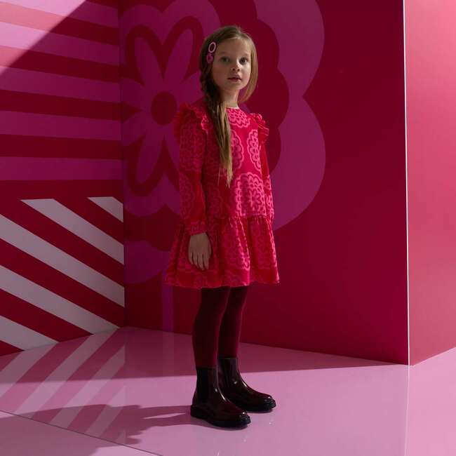 Girl Dress, with roSette print Pink/Multicolour - Dresses - 9