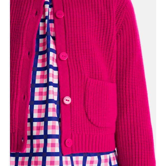 Girl Cardigan, Grenadine Pink - Cardigans - 5