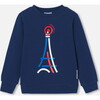 Boy Sweatshirt, Navy Blue - Sweatshirts - 1 - thumbnail