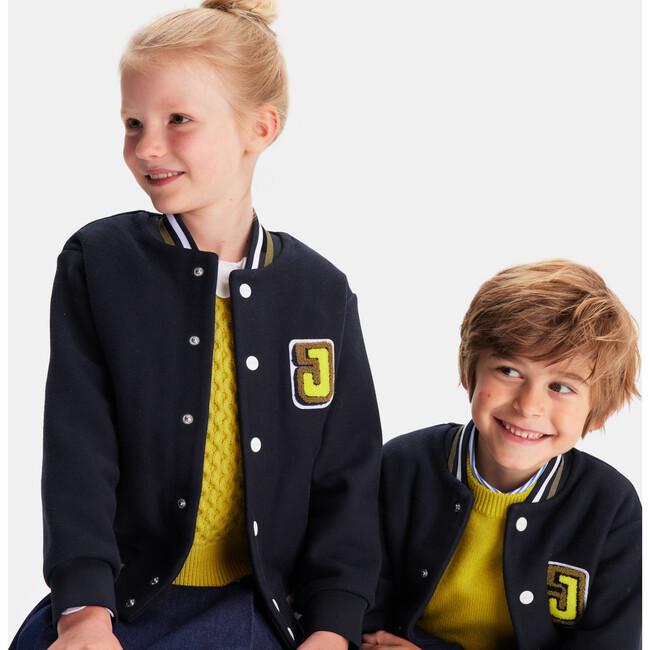 Child Varsity Jacket, Navy - Jackets - 8