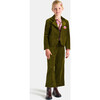 Girl Blazer in Smooth Velvet, Olive Green - Blazers - 8