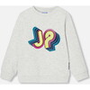 Boy Fleece Sweatshirt, Heather Beige - Sweatshirts - 1 - thumbnail