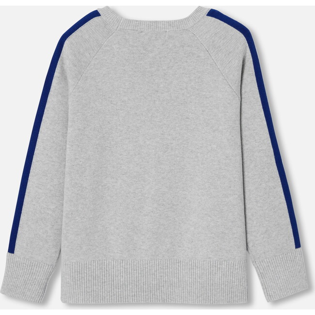 Boy Cotton Sweater, Light Heather Grey - Sweaters - 2