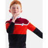 Boy Colorblock Sweater, Navy/Red - Sweaters - 2