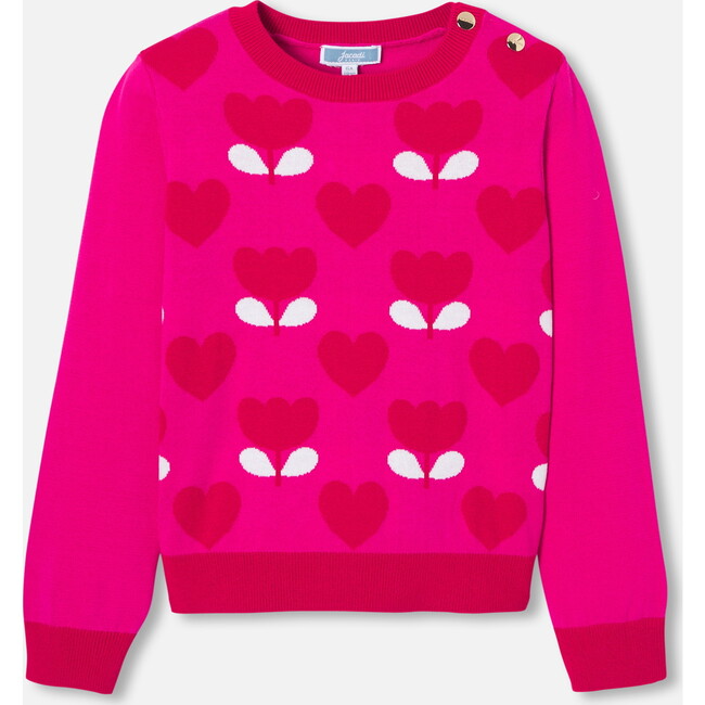 Girl Tulip Sweater, Pink/Red