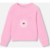 Girl Sweatshirt, Soft Pink - Sweatshirts - 1 - thumbnail