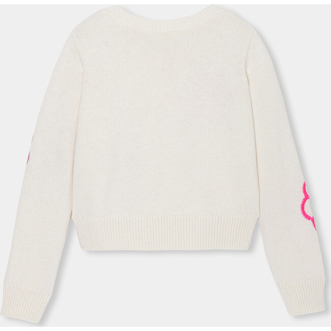 Girl Sweater, White/Pink - Sweaters - 2