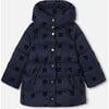 Girl Padded Jacket, Navy - Jackets - 1 - thumbnail