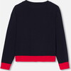 Girl Tulip Sweater, Navy - Sweaters - 7