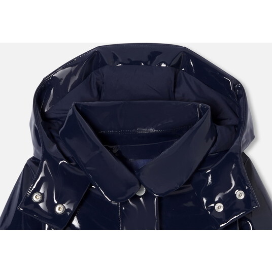 Girl Patent Raincoat, Navy - Coats - 3