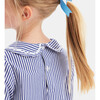 Girl Poplin Blouse, White/Blue - Blouses - 5