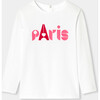 Girl Long Sleeve T-Shirt, White - T-Shirts - 1 - thumbnail