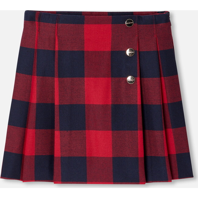 Girl Maxi Check Skirt, Navy/Red