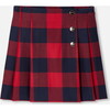 Girl Maxi Check Skirt, Navy/Red - Skirts - 1 - thumbnail