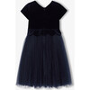 Girl Long Dress, Navy - Dresses - 2