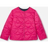 Girl Lightweight Padded Jacket, Navy/Pink - Jackets - 2