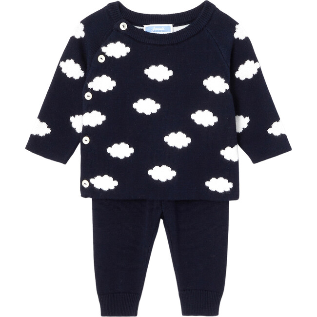 Baby Set in Jersey Knit, Navy/Cream - Mixed Apparel Set - 1