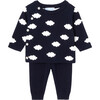 Baby Set in Jersey Knit, Navy/Cream - Mixed Apparel Set - 1 - thumbnail