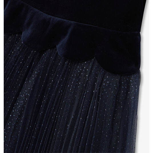 Girl Long Dress, Navy - Dresses - 5