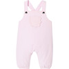 Baby Girl Velvet Overalls, Light Powder Pink - Rompers - 1 - thumbnail