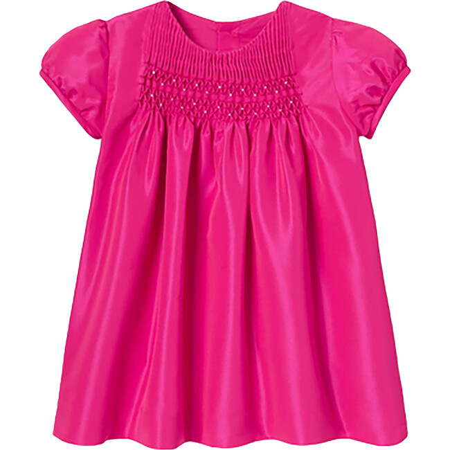 Baby Girl taffeta Dress, Rose Bengale