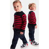 Baby Navy Sweater, Navy/Red - Sweaters - 3