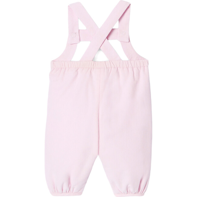 Baby Girl Velvet Overalls, Light Powder Pink - Rompers - 2