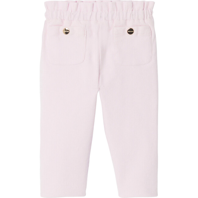 Baby Girl Velour Pants, Powder Pink - Pants - 2