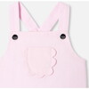 Baby Girl Velvet Overalls, Light Powder Pink - Rompers - 4